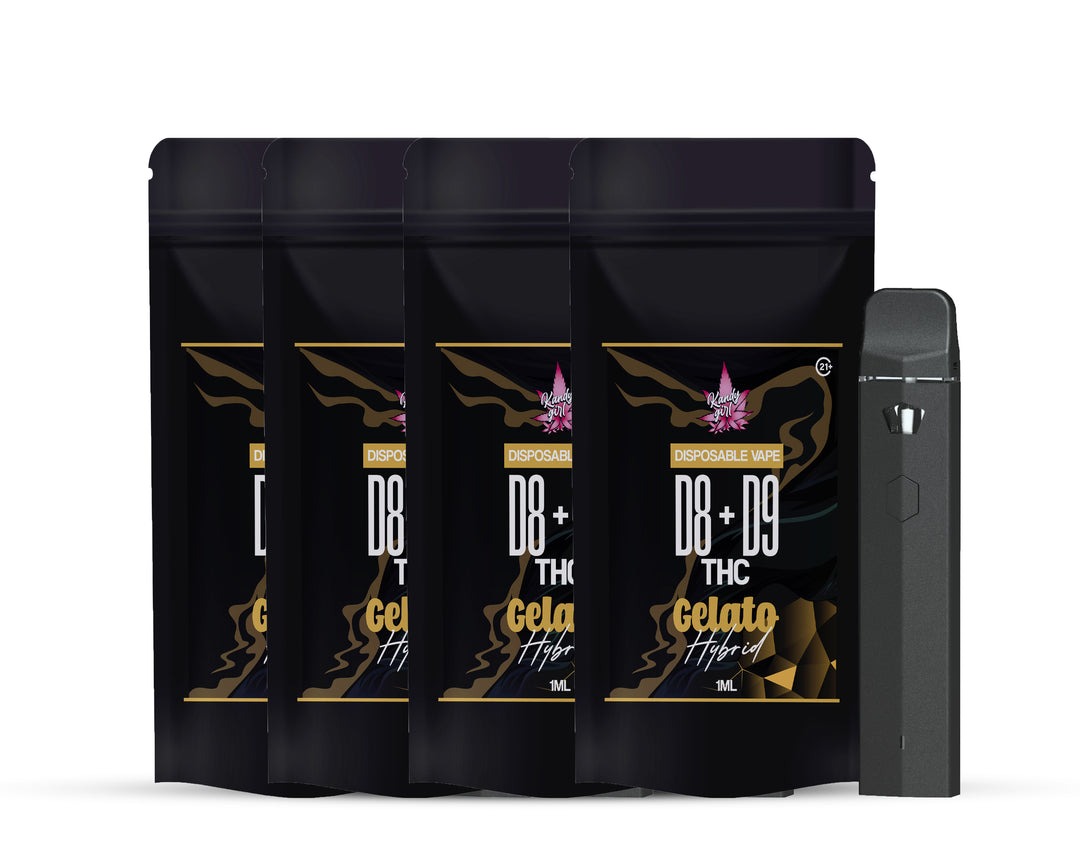 1ml disposable vapes  Hybrid d8 + d9 Gelato 4 pack