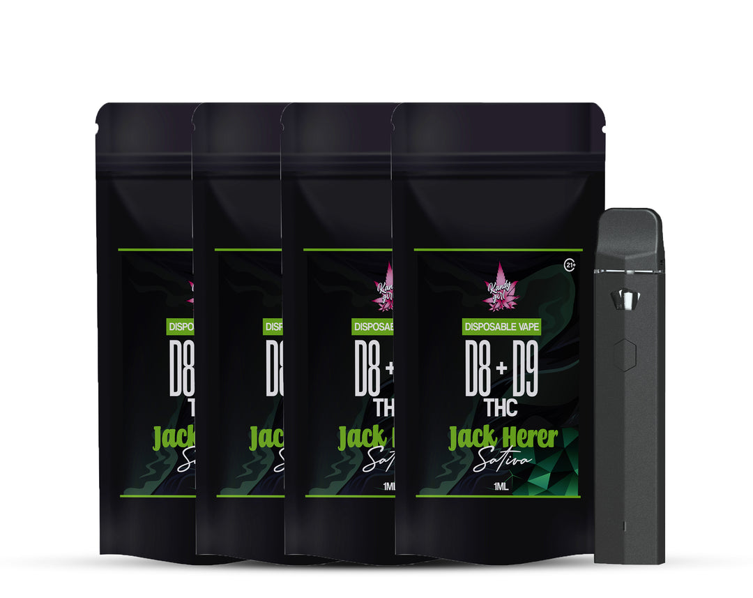 1ml disposable vapes Sativa  d8 + d9 Jack Herer 4 pack