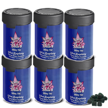 Delta 9 THC Gummies Blue Raspberry - Six Bottle Bundle