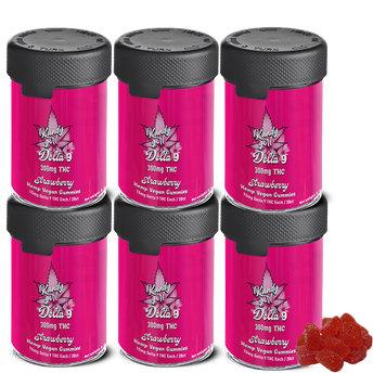 Delta 9 THC Gummies Strawberry Vegan Six Bottle Bundle